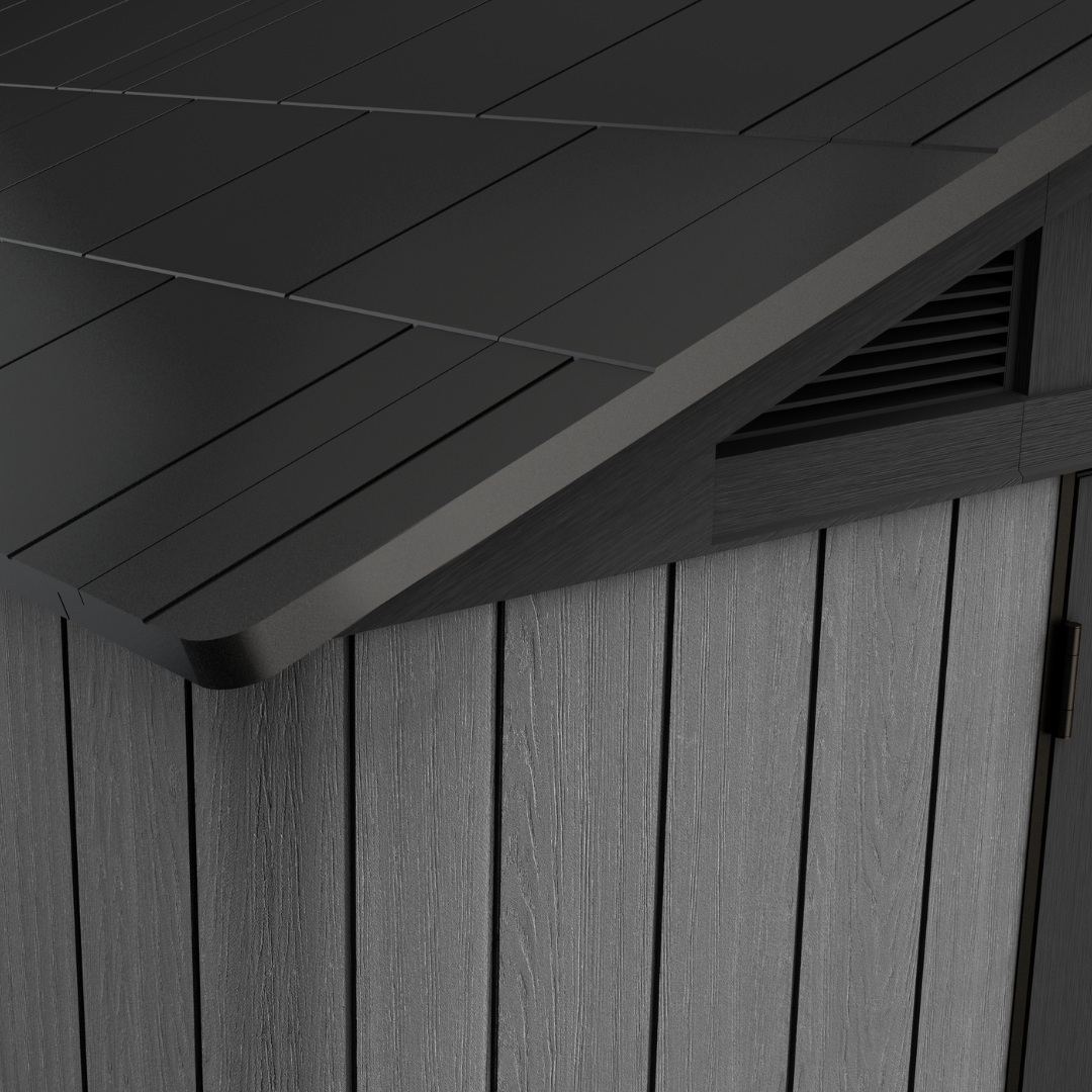 Stronghold 8x6ft Premium Outdoor Storage Shed – 2.5m x 1.7m Grey Resin Garden Shed