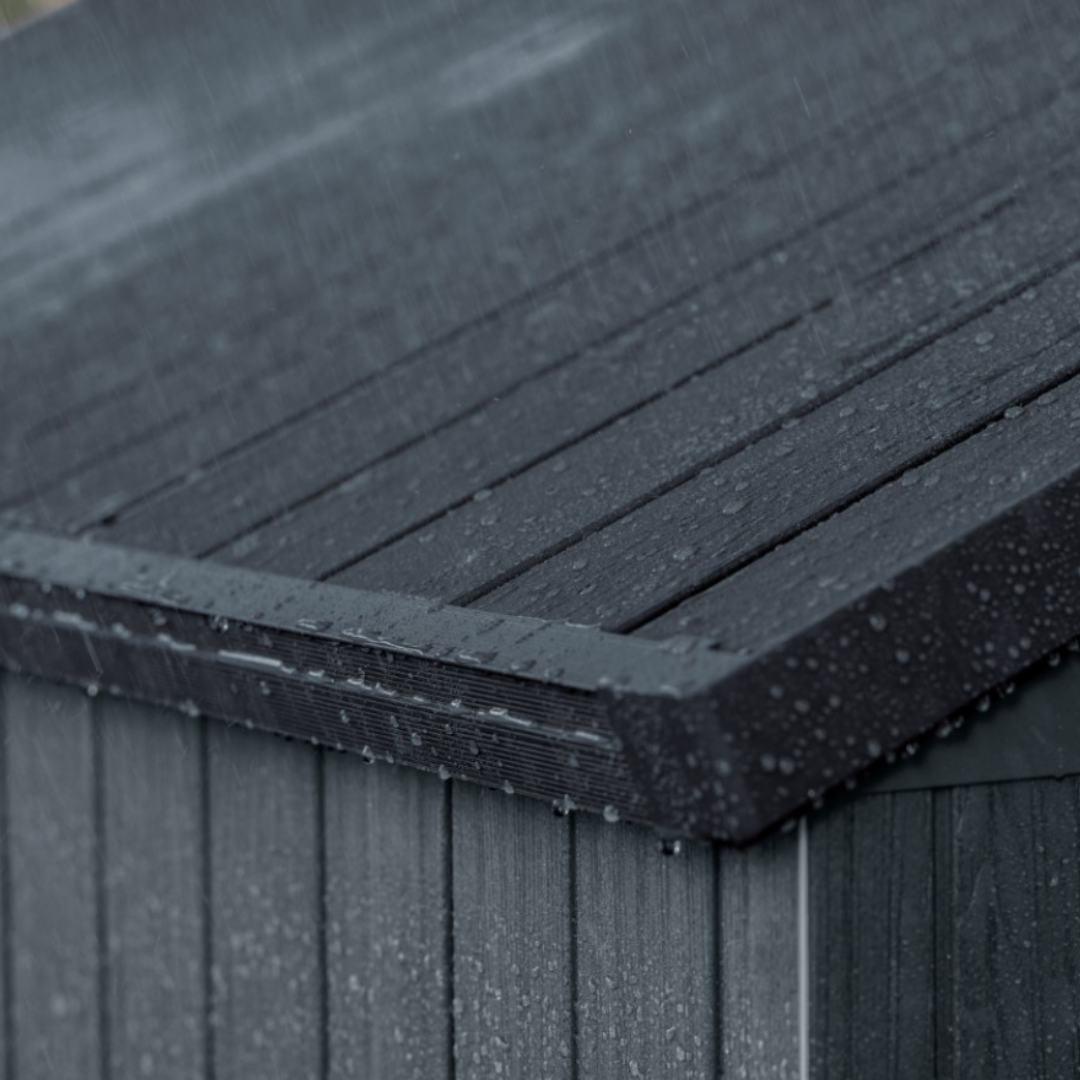 Darwin 6x8ft Premium Outdoor Garden Shed – 1.9m x 2.4m Grey Resin Storage Shed