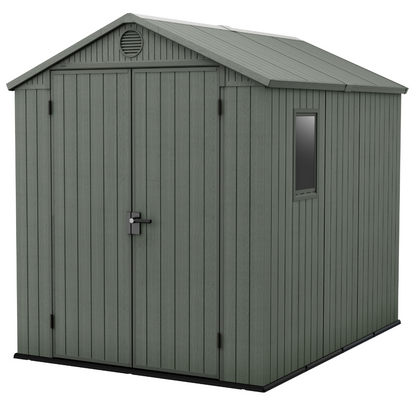 Darwin 6x8ft Outdoor Garden Shed – Green Resin Storage Shed