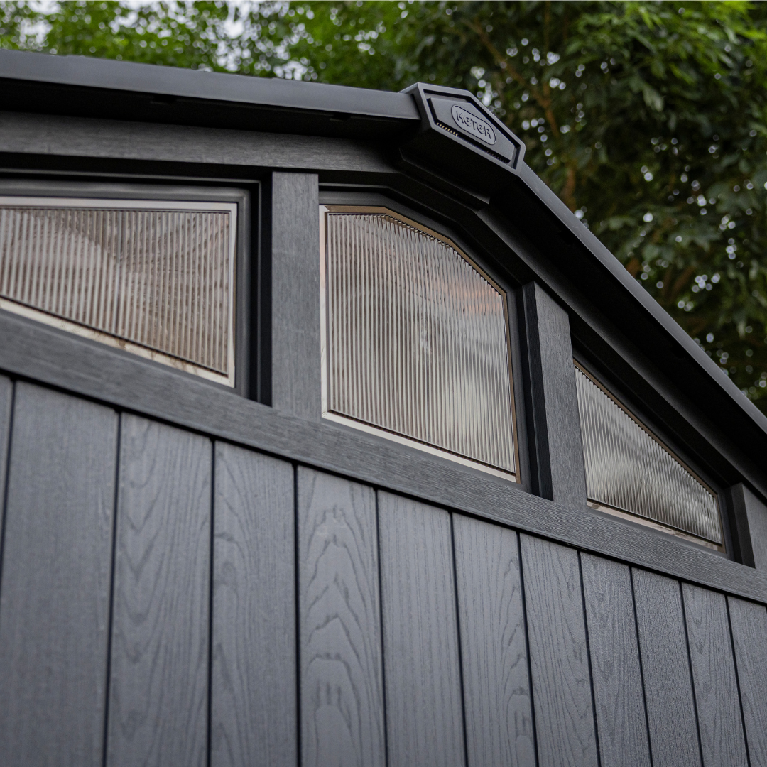 Stronghold 10x8ft Premium Outdoor Storage Shed – 3m x 2.4m Grey Resin Garden Shed