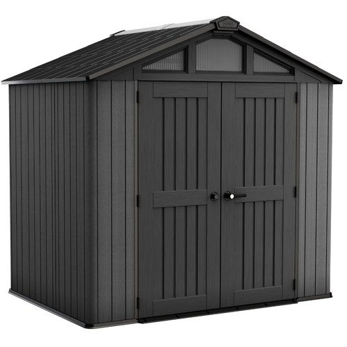 Stronghold 8x8ft Premium Outdoor Storage Shed – 2.5m x 2.3m Grey Resin Garden Shed