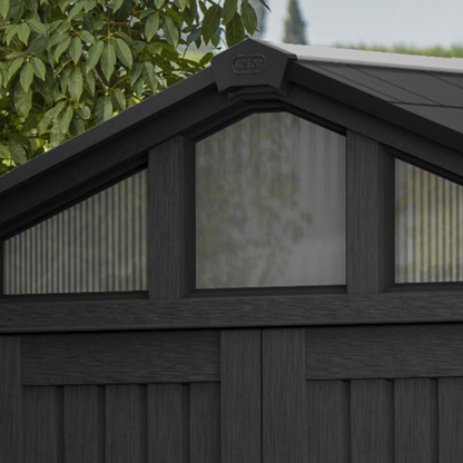 Stronghold 8x8ft Premium Outdoor Storage Shed – 2.5m x 2.3m Grey Resin Garden Shed