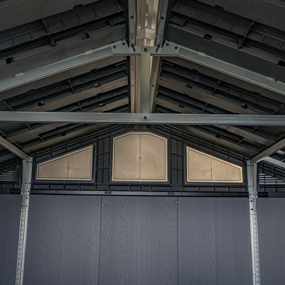 Stronghold 8x8ft Premium Outdoor Storage Shed – 2.5m x 2.3m Grey Resin Garden Shed
